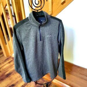 Eddie Bauer 1/4 Zip Sz S Coordinating Darker Greens Long Sleeve Pullover Sweater